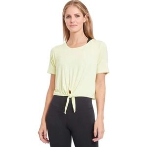 PSK Collective Tie Front Cropped Tee Women’s 2XL Yellow | Short sleeve| 2 avail